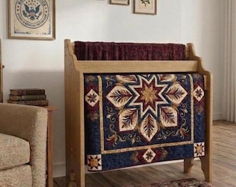 Solid Oak Quilt Rack | Handcrafted Blanket Display Stand