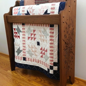 Quilt Rack, Solid Walnut Blanket Display Stand, Quilters Christmas Gift
