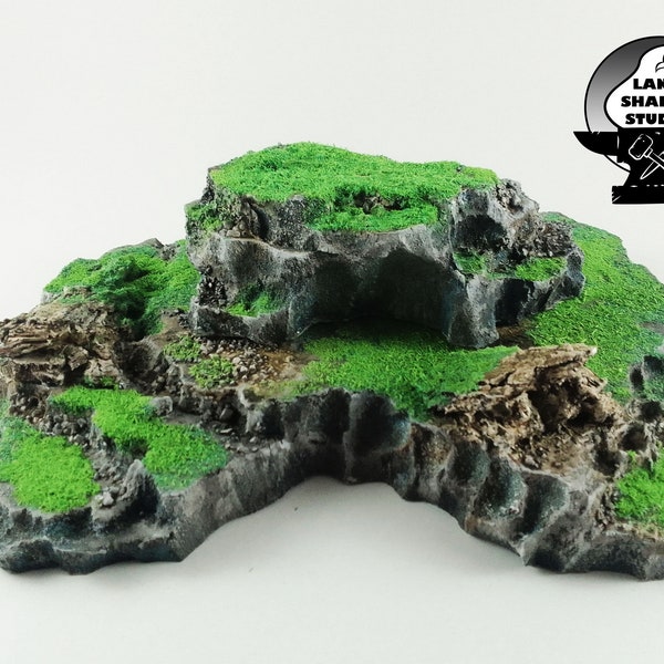 Medium Gaming Hill. Fully Painted, Ready-To-Play. Perfect for Warhammer, AOS, Pathfinder, D&D, WH40K. Active Active