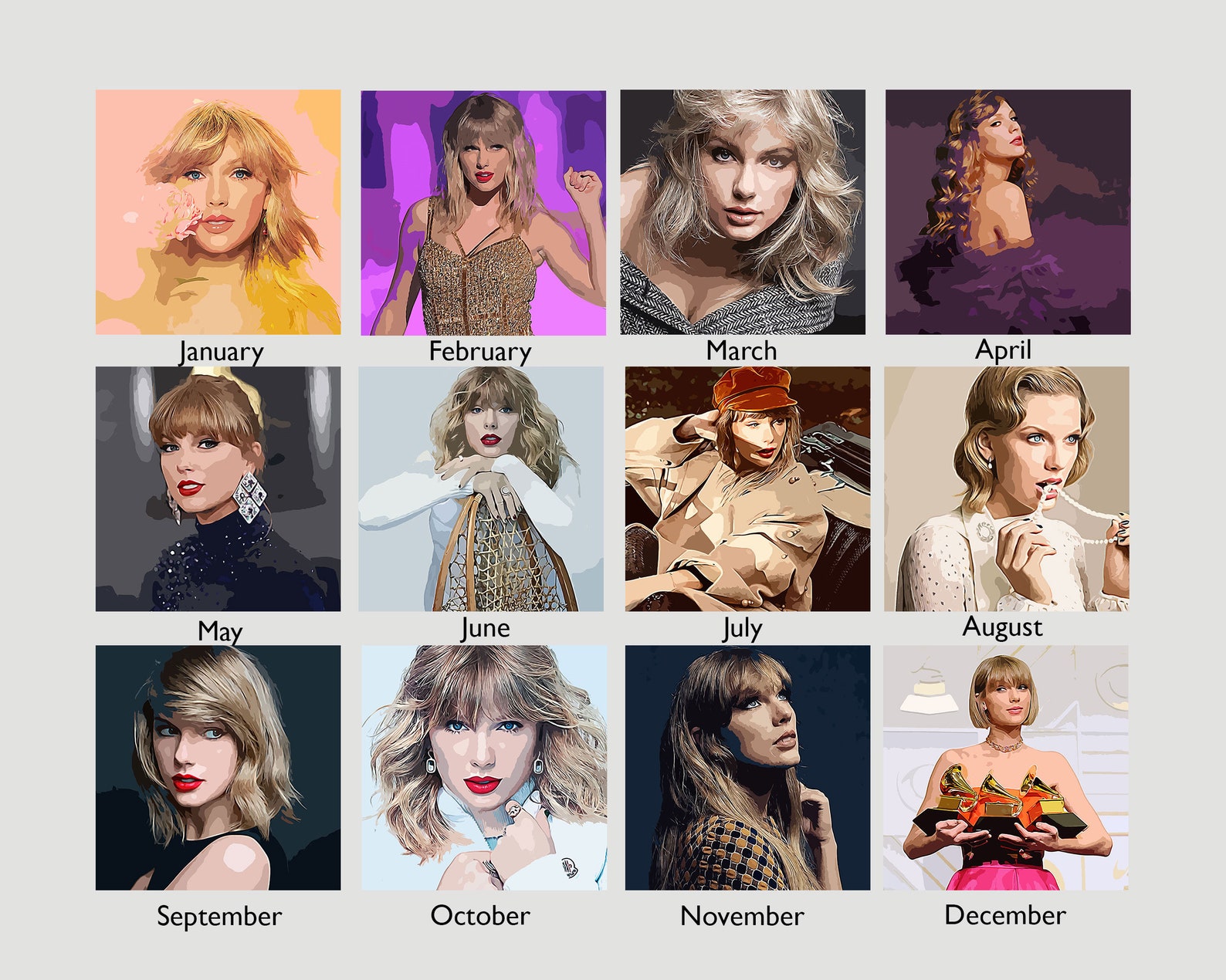 Taylor Swift Calendar 2024 Wall Calendar Swiftie the Eras Etsy Canada