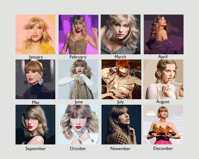 Taylor Swift Calendar 2024 Wall Calendar Swiftie the Eras Etsy Canada