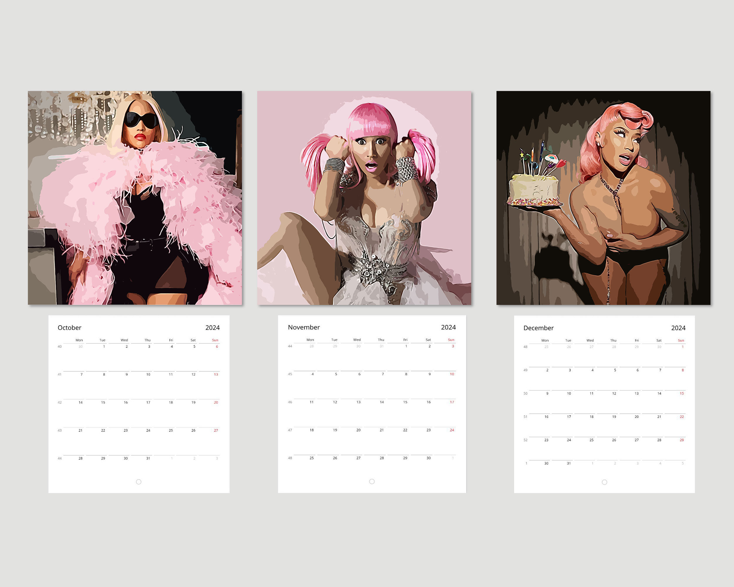Nicki Minaj, 2024 Wall Calendar 12 Month Calendar sold by Collective