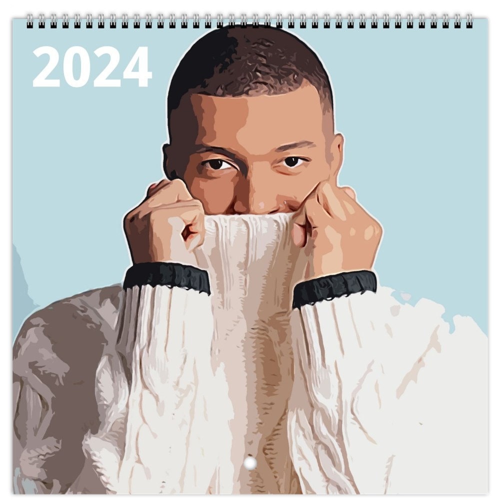 Kylian Mbappe France, 2024 Wall Calendar, Soccer, Football, FIFA