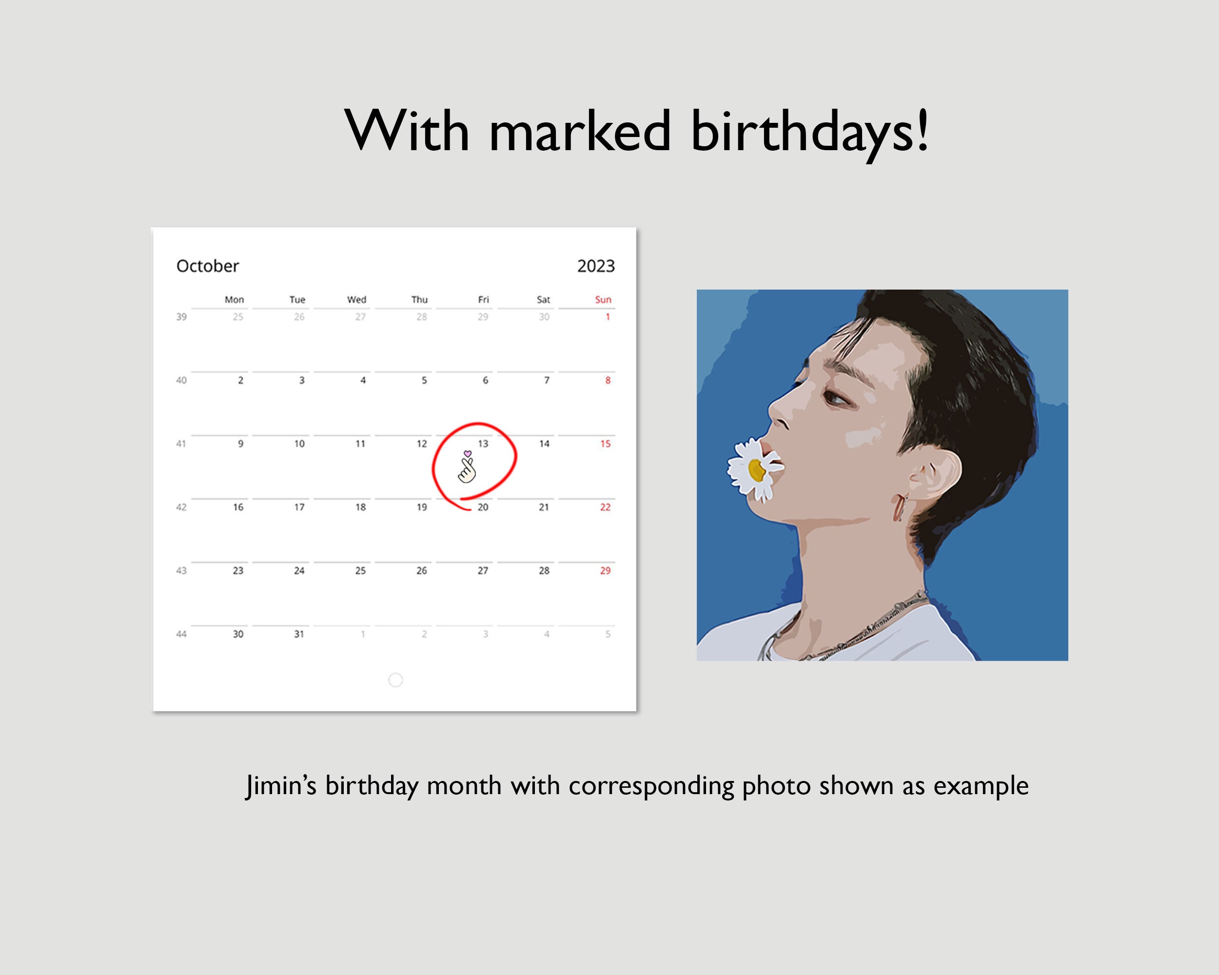 BTS Park Jimin 2024 Calendar BTS Jimin Merch Kpop 12 Month Etsy