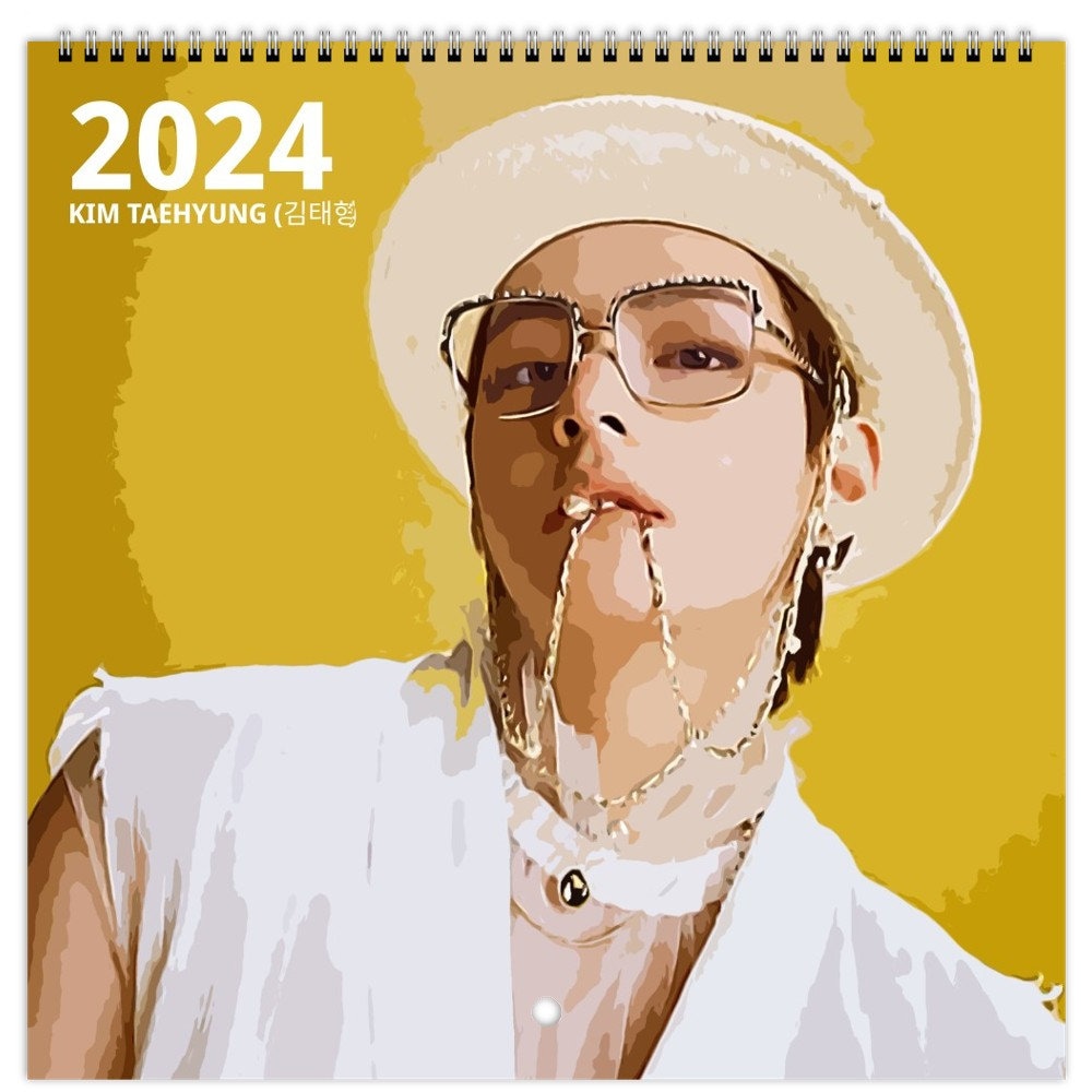 BTS V, Kim Taehyung, 2024 Wall Calendar, Custom, BTS Merch, Kpop, 12