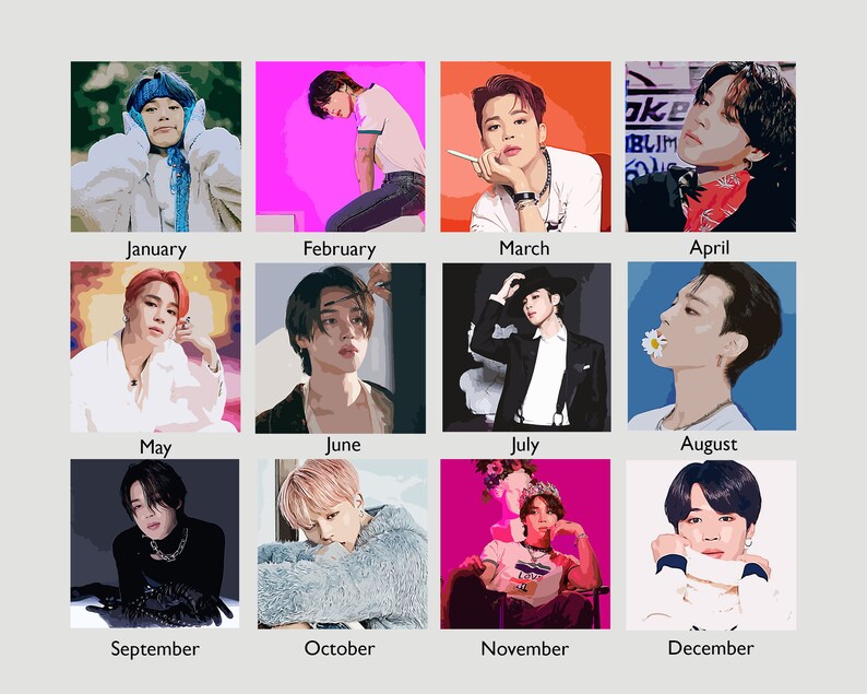 BTS Park Jimin 2025 Calendar BTS Jimin Merch Kpop 12 Month Etsy
