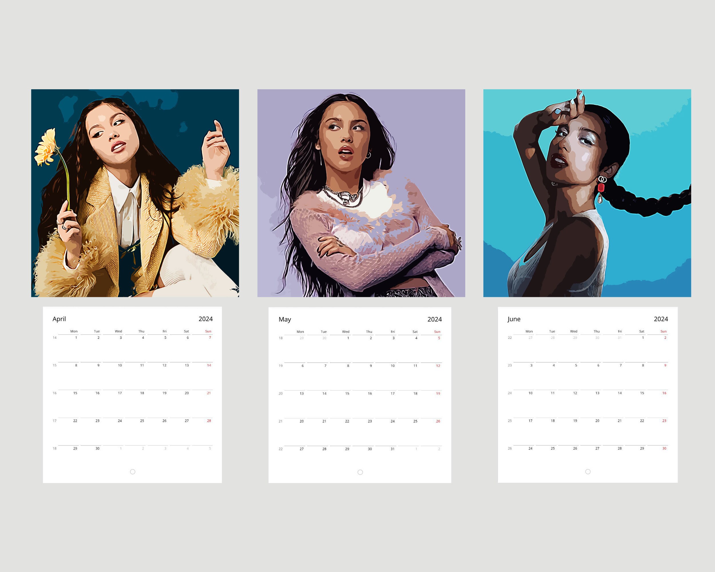 Olivia Rodrigo, 2024 Wall Calendar, 12 Month Calendar sold by Afterward