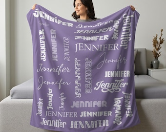 Personalized Name Blanket, Soft Plush Fleece, Custom Kids Throw