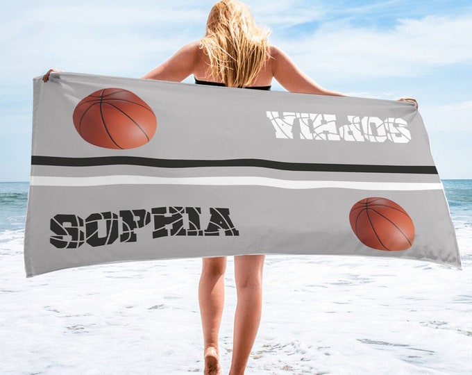 Personalized Basketball Towel: Custom Name Sports Gift