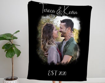 Manta personalizada con foto, regalo de aniversario personalizado