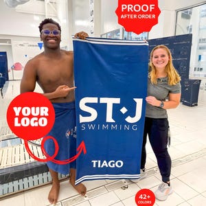 Custom Logo Beach Towel,Pool Towel Gift Appreciation,team gift,towel with your logo,Towel Gifts for Coworker,Your Logo Here,bulk order