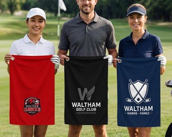 Custom Logo Golf Towel,Personalized Sports Gift ,Print Your Own Golf Logo,Print Golf Club Design,Golf Club, Gift For Dad,Team Gift