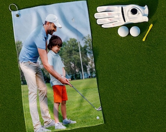 Personalized Photo Golf Towel: Custom Team Logo Gift