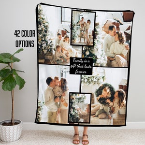 Custom Picture Text Blanket, Repair Picture Photo, Personalized Christmas Anniversary Wedding Photo Collage Name Blanket Gift for Her Him
