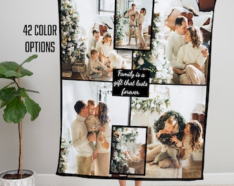 Custom Photo Collage Blanket: Personalized Gift for Anniversary, Wedding,Christmas gift,family memory