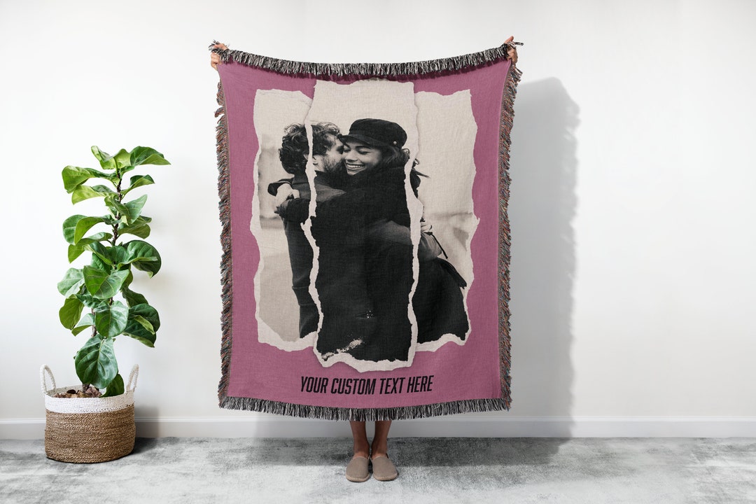 Custom Woven Photo Blanket Personalized Woven Tapestry Etsy