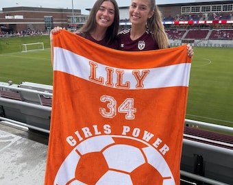 Personalized Senior Soccer ball Gift Team,Personalized soccer ball Blanket, Soccer Senior Night Gift, Custom Soccer Blanket