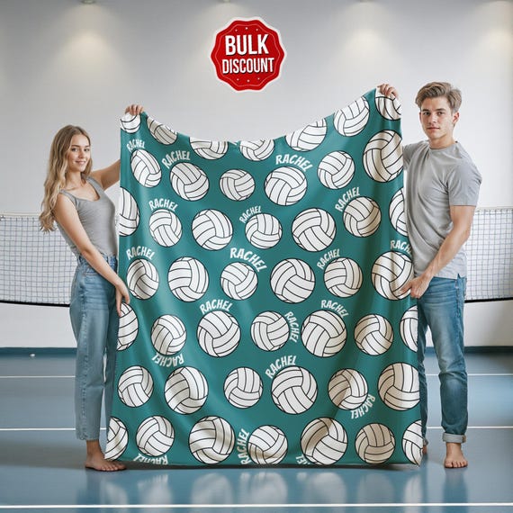 Personalized Volleyball Blanket: Custom Team blanket ,Minky or Sherpa Fleece
