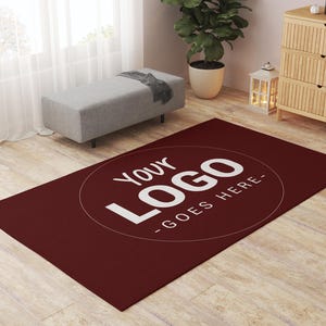 Branded Rug Personalized Logo Chenille Rug, Custom Photo Floor Mat - Etsy