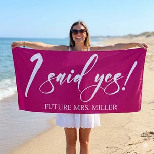 Personalized Bride Beach Towel: Future Mrs. Name, Bachelorette Gift