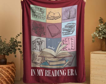 Personalized Book Blanket, Bookish Era Decor, Cozy Reader Gift