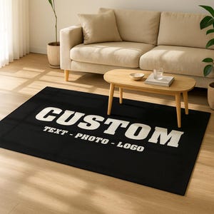 Branded Rug Personalized Logo Chenille Rug, Custom Photo Floor Mat - Etsy