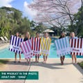 Custom Stripe Beach Towel: Personalized Name, Bridal Party Gift, Preppy Girls Pool Towel, Swimming Club Towel, Summer Essentials Vacation