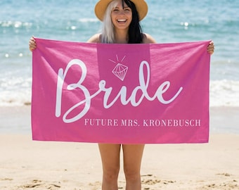 Personalized Bride Beach Towel: Custom Bachelorette Party Gift