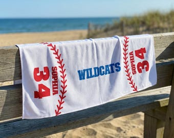 Personalized Baseball Cooling Towel,Custom Name & Number Design,Personalized 12x31.5 Mesh Sports Towel, 250 GSM Team Gift,Team cooling towel