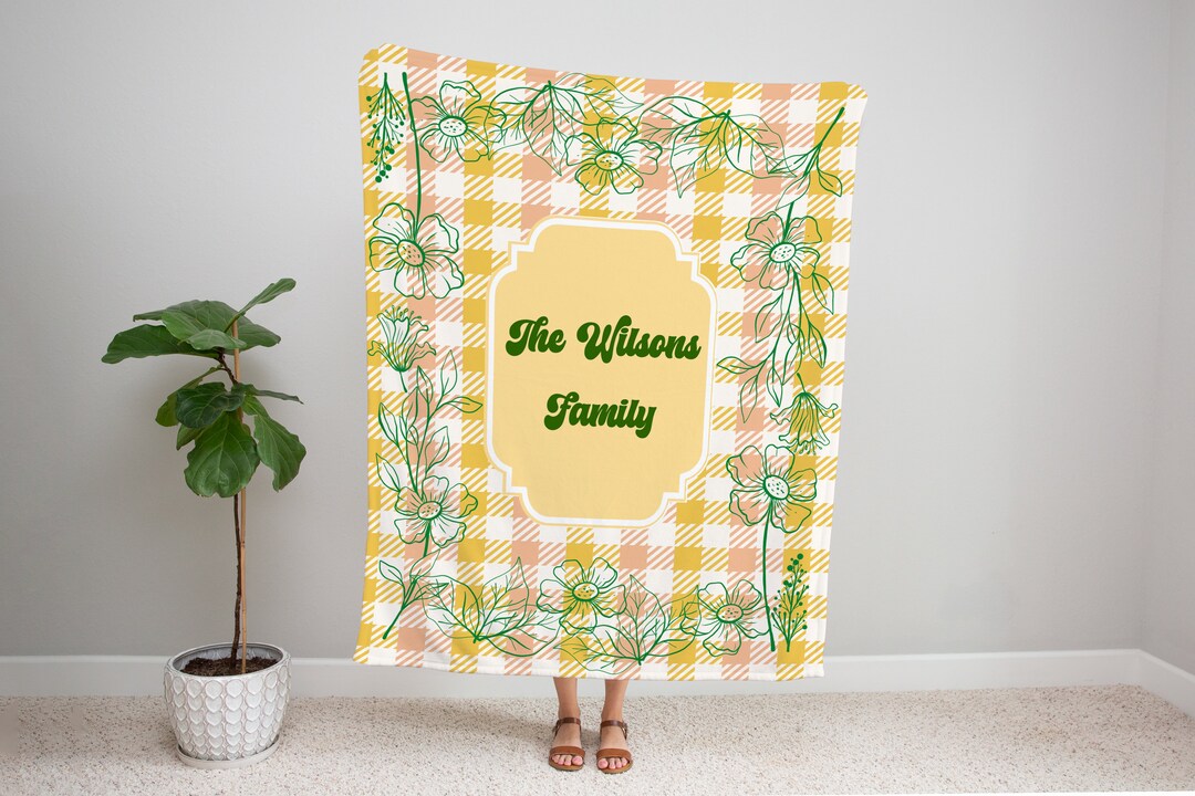 Waterproof Custom Picnic Blanket With a Carrying Strap, Custom RETRO