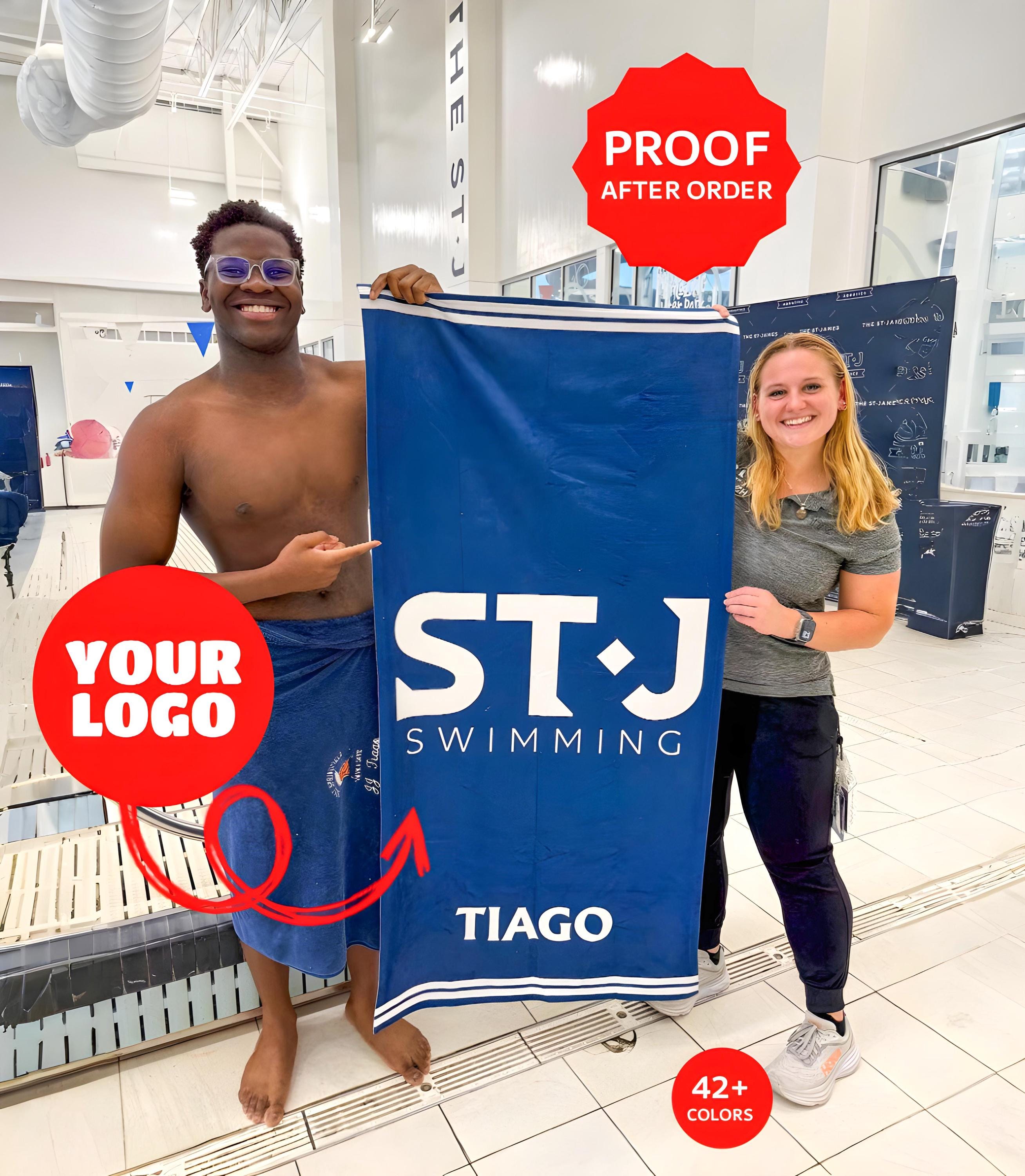 Custom Logo Beach Towel,Pool Towel Gift Appreciation,team gift,towel with your logo,Towel Gifts for Coworker,Your Logo Here,bulk order