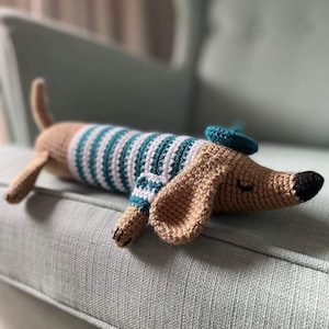 Dash the Dachshund | Unique Crochet Dog, Soft toy, Room decor