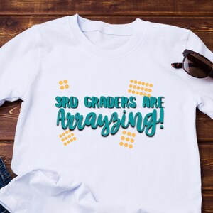 3rd Grade Teacher Shirt Math Array, Teacher Gift, Teacher Appreciation, Math Shirt, Third Grade Teacher Shirts, Multiplication Shirt, Crew
