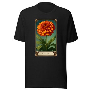 Le tarot fleuri: souci, chemise de fleur de naissance de tarot botanique