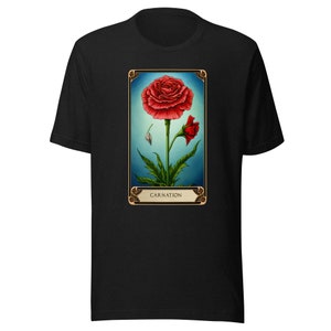 Le tarot fleuri: œillet, chemise de fleur de naissance de tarot botanique