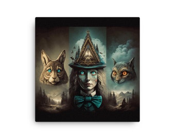 The Horrors of Wonderland: Madness of Time - Abe Choi on Thin Canvas, Alice in Wonderland Print