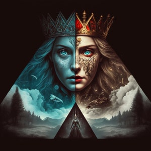 The Horrors of Wonderland: The Queens of Paradox - Abe Choi, Instant Download 2k 4k 8k, Alice in Wonderland Print
