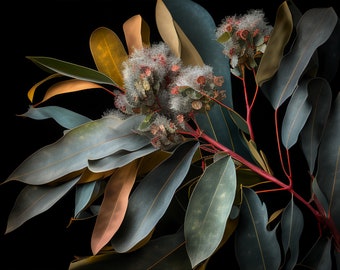 Eucalyptus Vision Collection - Eucalyptus Garland Bundle of 5 Instant Download Photorealistic Digital Prints in 4k