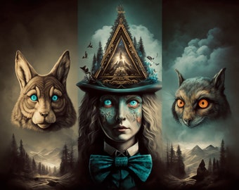 The Horrors of Wonderland: Madness of Time - Abe Choi, Instant Download 2k 4k 8k, Alice in Wonderland Print