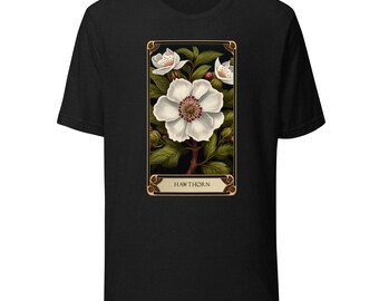 The Blooming Tarot: Hawthorn, Botanical Tarot Birth Flower Shirt