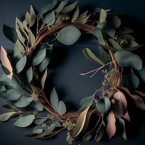 Vision of the Eucalyptus Wreath Collection - Eucalyptus Garland Bundle of 5 Instant Download Photorealistic Digital Prints in 4k