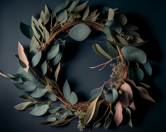 Vision of the Eucalyptus Wreath Collection - Eucalyptus Garland Bundle of 5 Instant Download Photorealistic Digital Prints in 4k