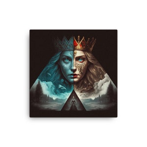 The Horrors of Wonderland: The Queens of Paradox - Abe Choi on Thin Canvas, Alice in Wonderland Print