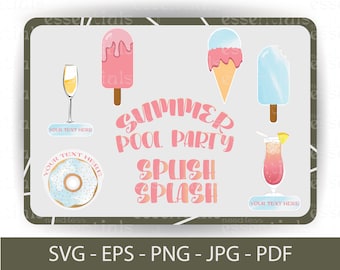 Summer Pool Party SVG, Pool Clipart Bundle, Download diretto, Svg,Png,Jpeg,Eps,Pdf