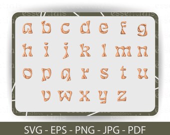 Lettere gonfiate 3D dalla A alla Z in formato svg, eps, png, jpg, download digitale