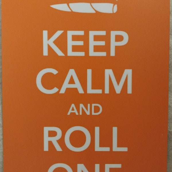 Novelty Metal Weed "Keep Calm And Roll One" Sign A4 For Man Cave, Bar or Gaming Room Funny Wall Art