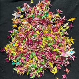 1000 assorted miniature origami paper cranes