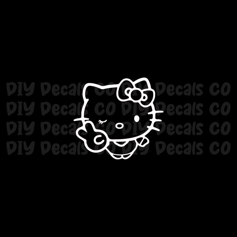 Hello Kitty Peace Sign Waterproof Decal Sticker Sanrio Vinyl - Etsy