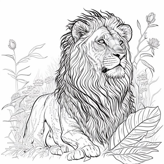 Coloring Pages Of Realistic Lions