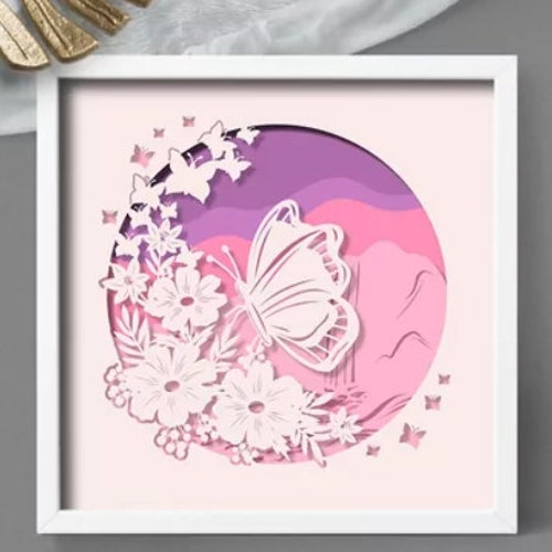Butterfly Shadow Box 3D Cut Cricut Etsy